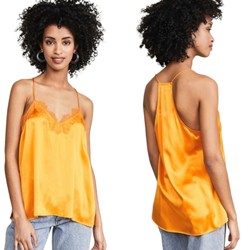 Cami Nyc The Racer Charmeuse Cami In Creamsicle | Size S